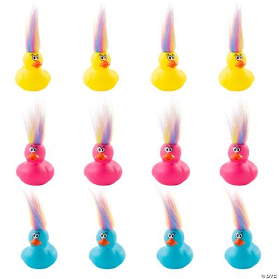 Crazy Hair Rubber Duckies - 12 Pieces