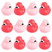 Flamingo Rubber Ducks - 12 Pieces