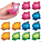 Squeezable Sticky Frogs - 12 Pieces