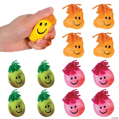 Neon Smile Face Stress Ball - 24 Pieces
