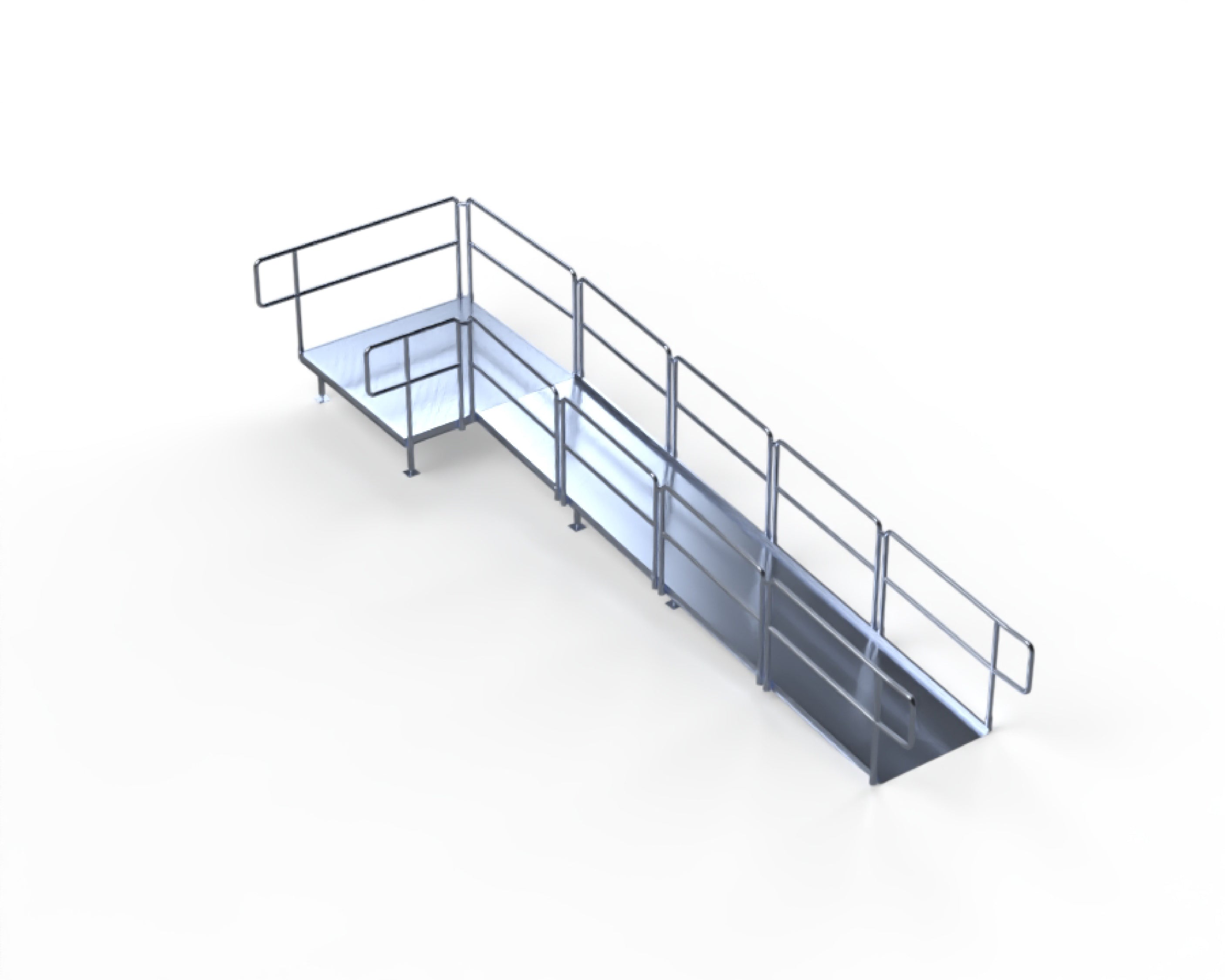 ADA Ramp, 16" Height, Option 2 - 5' x 5' Top Platform Left