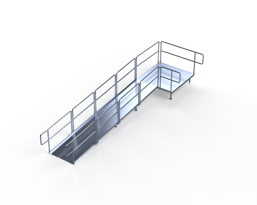 ADA Ramp, 16" Height, Option 2 - 5' x 5' Top Platform Right
