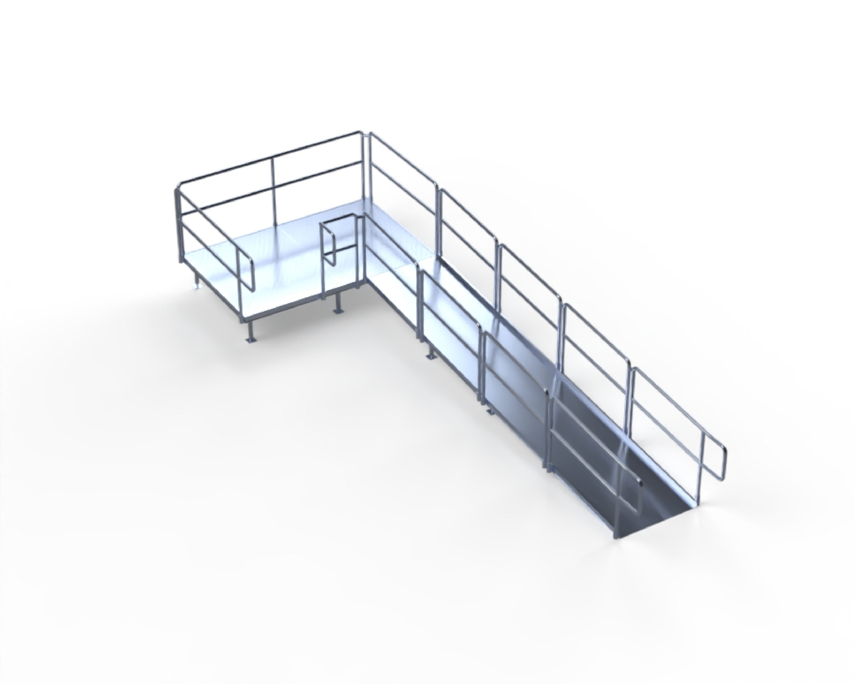ADA Ramp, 16" Height, Option 3 - 5' x 8' Top Platform Left