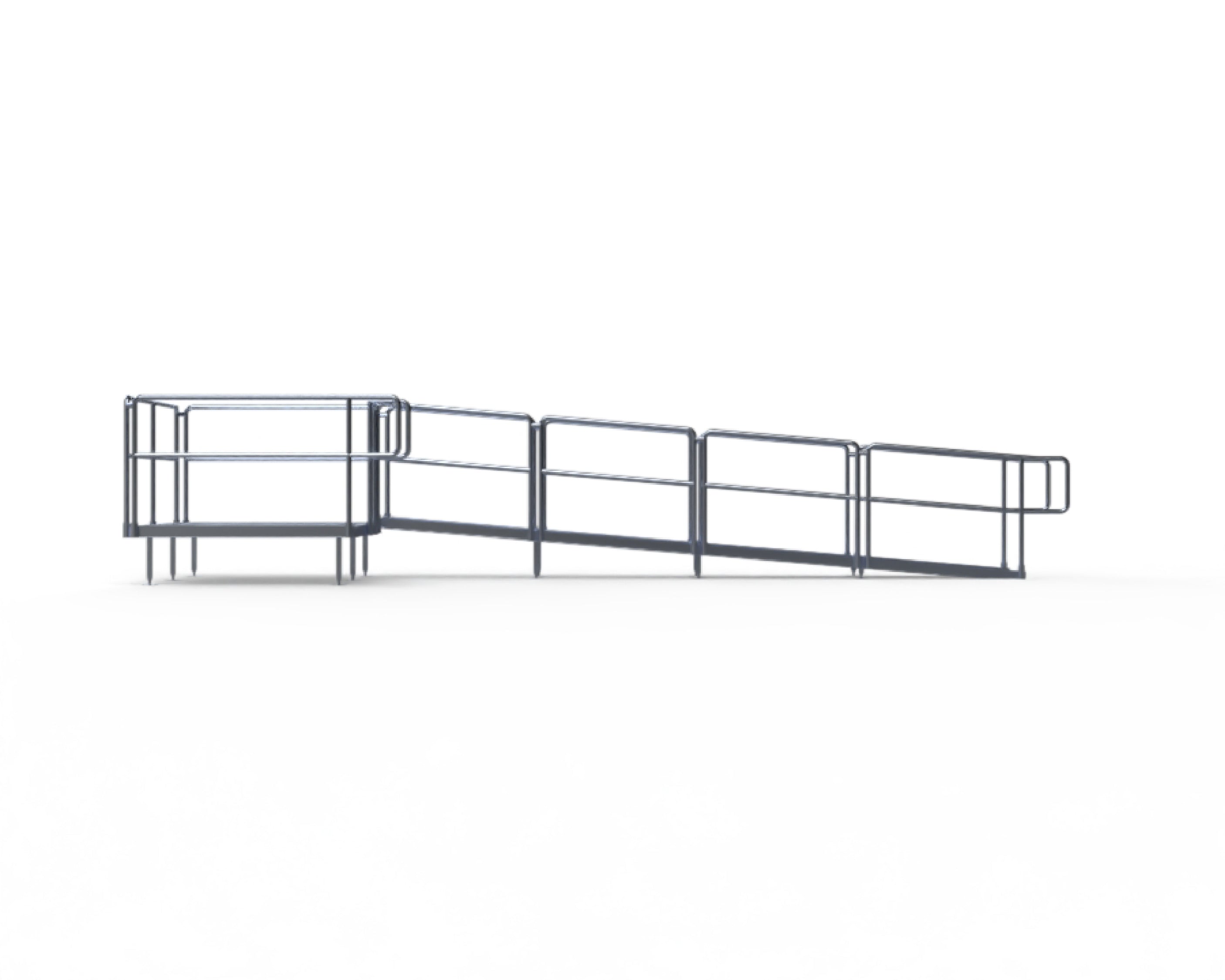 ADA Ramp, 16" Height, Option 3 - 5' x 8' Top Platform Left
