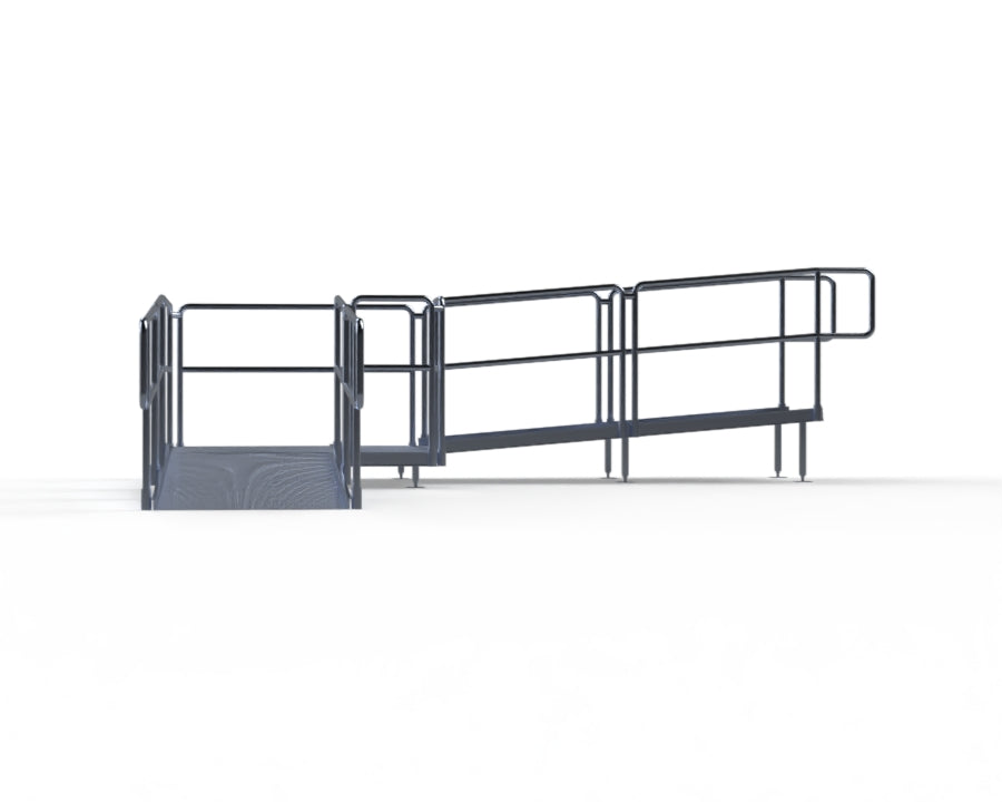 ADA Ramp, 16" Height, Option 4 - "L" Shape Right