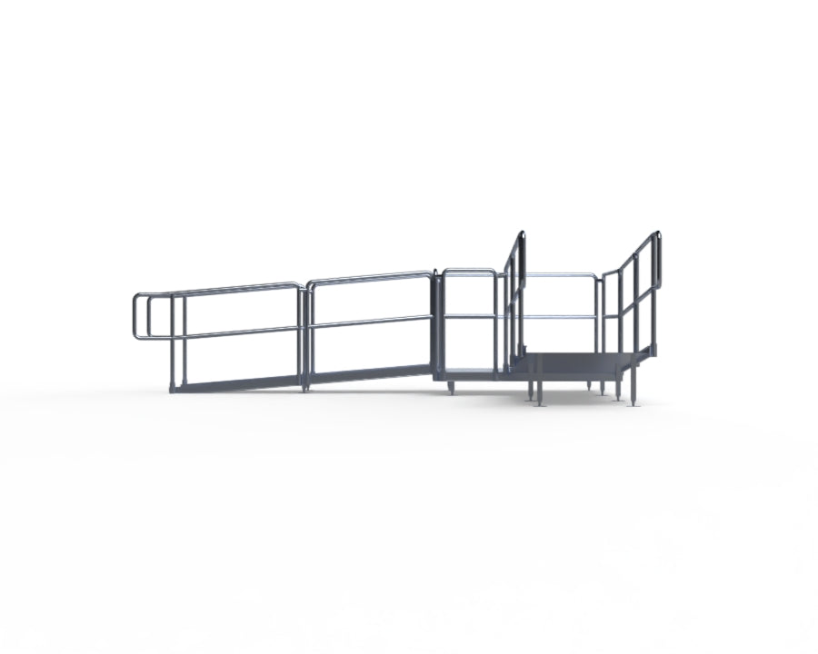 ADA Ramp, 16" Height, Option 4 - "L" Shape Right