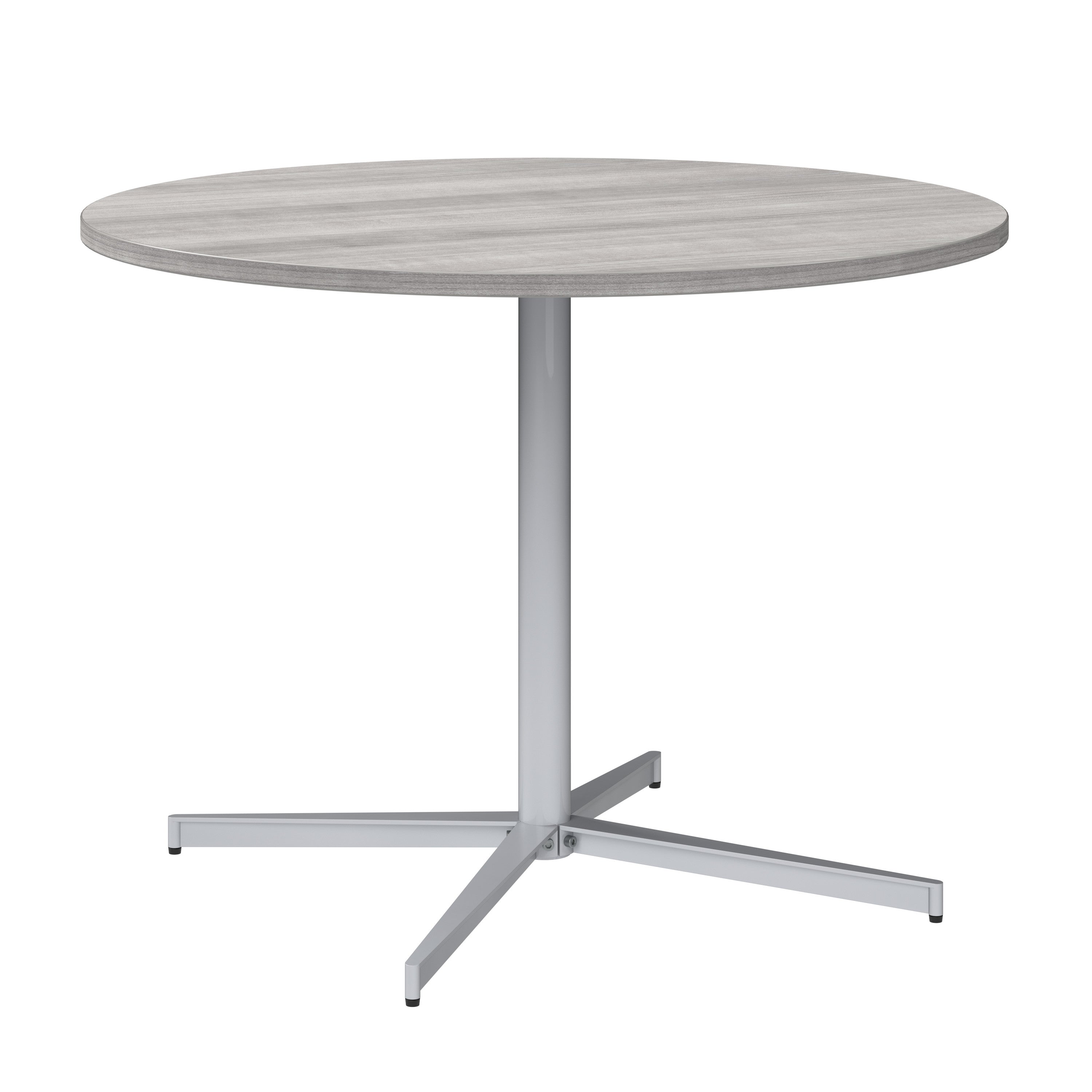 Bush Business Furniture 42-inch Round Conference Table with Metal Base in Platinum Gray - 41.38" Width x 41.38" Depth x 30.33" Height