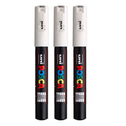 PC-1M Paint Marker, Extra Fine Bullet Tip (0.7-1.0 mm), White, Pack of 3