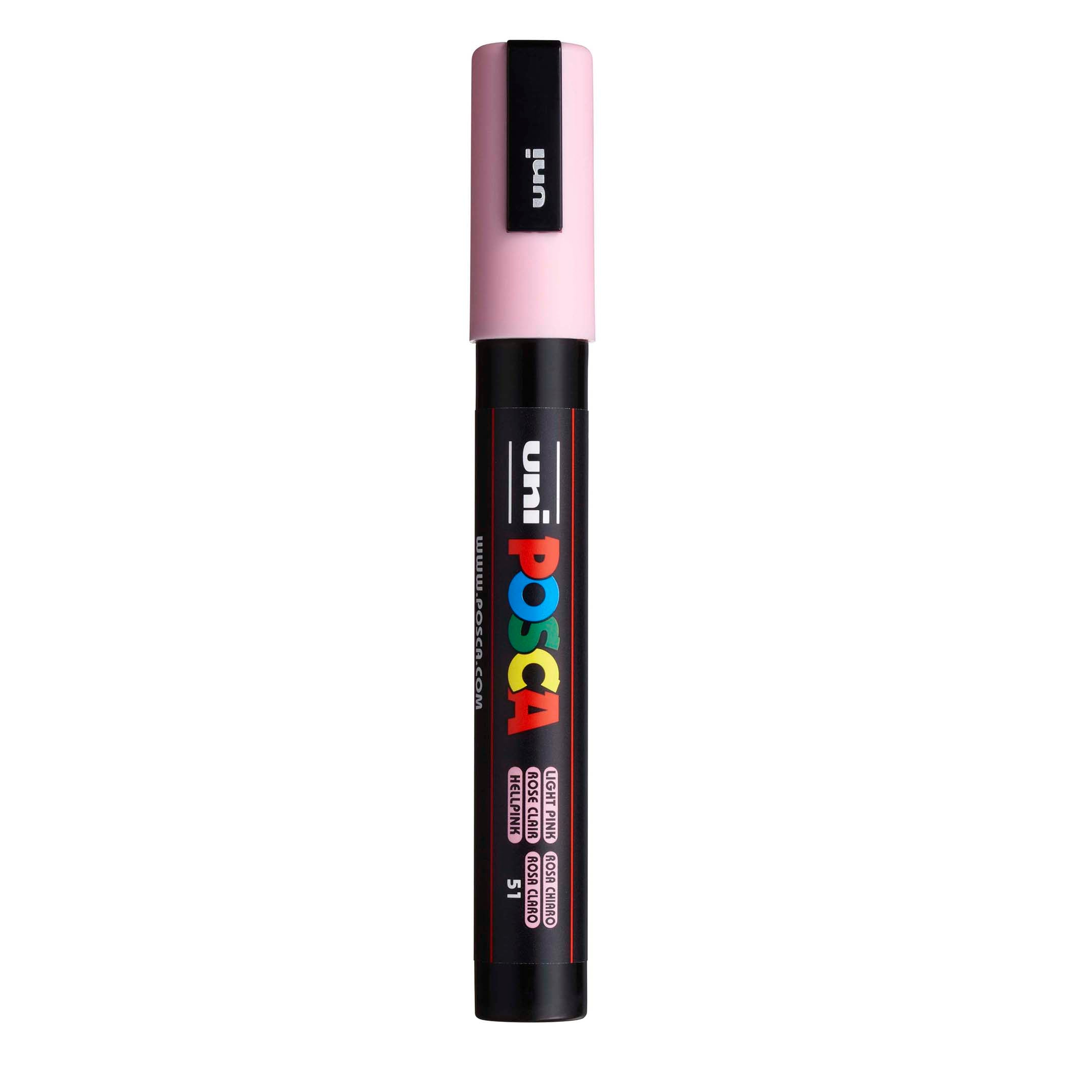 uni® POSCA PC-5M Water-Based Paint Markers, Reversible Medium Tip (1.8-2.5mm), Light Pink