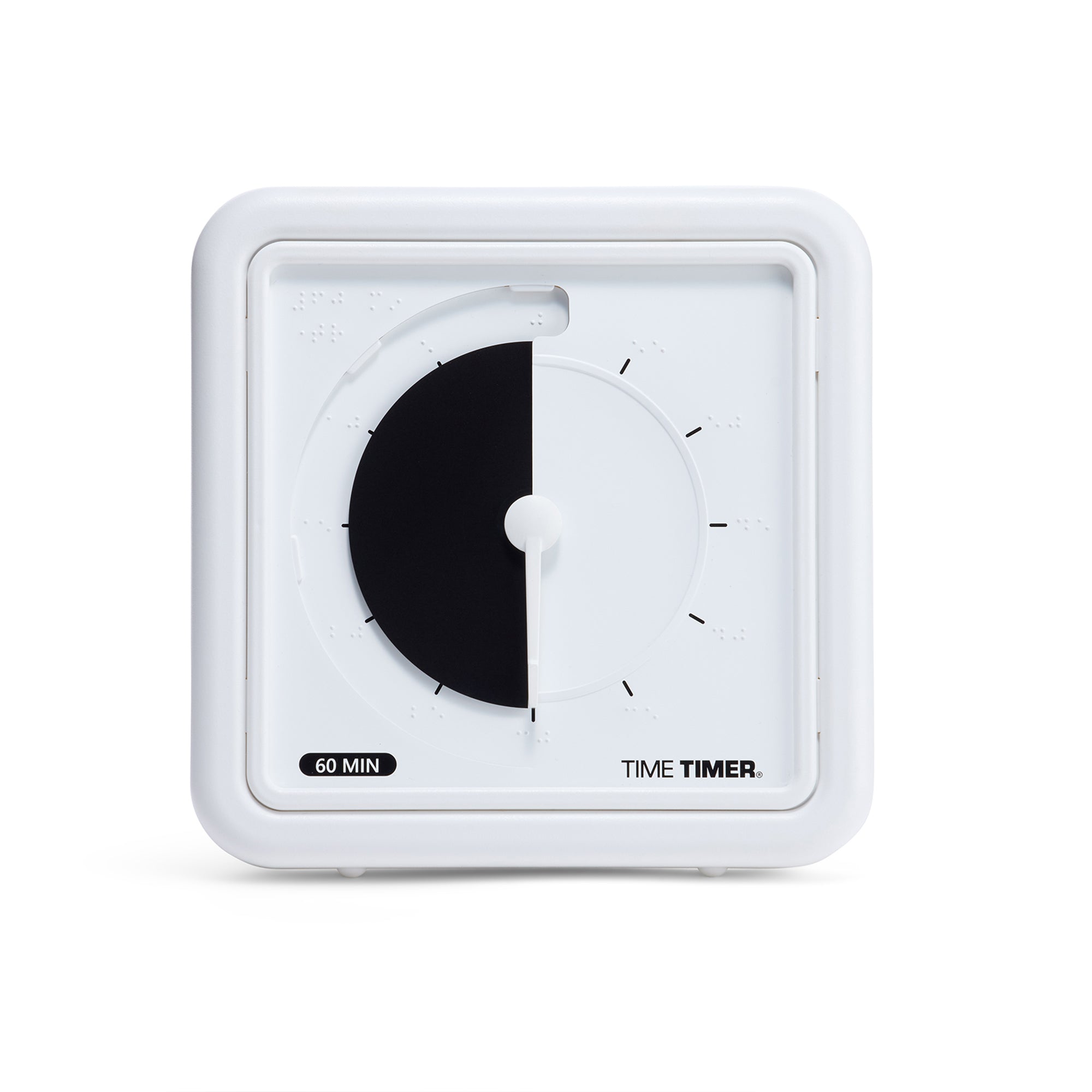 Braille 8" 60-Minute Visual Timer - Black Disk