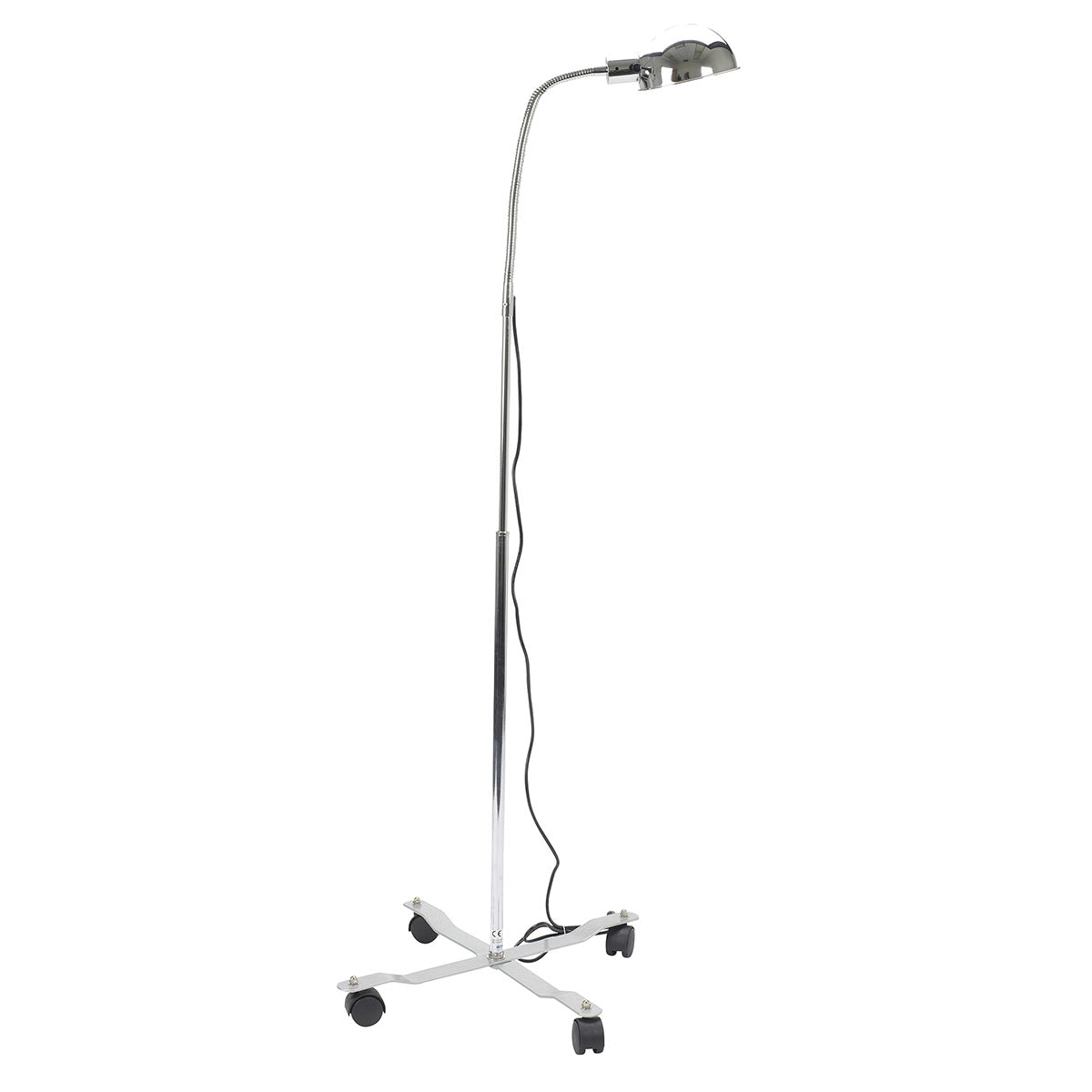 Gooseneck exam lamp, mobile base, 3-prong plug