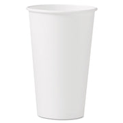 Single-Sided Poly Paper Hot Cups, 16 oz, White, 50/Sleeve, 20 Sleeves/Carton