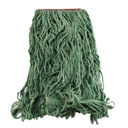 Super Stitch Blend Mop Heads, Cotton/Synthetic, Green, Large, 6/Carton