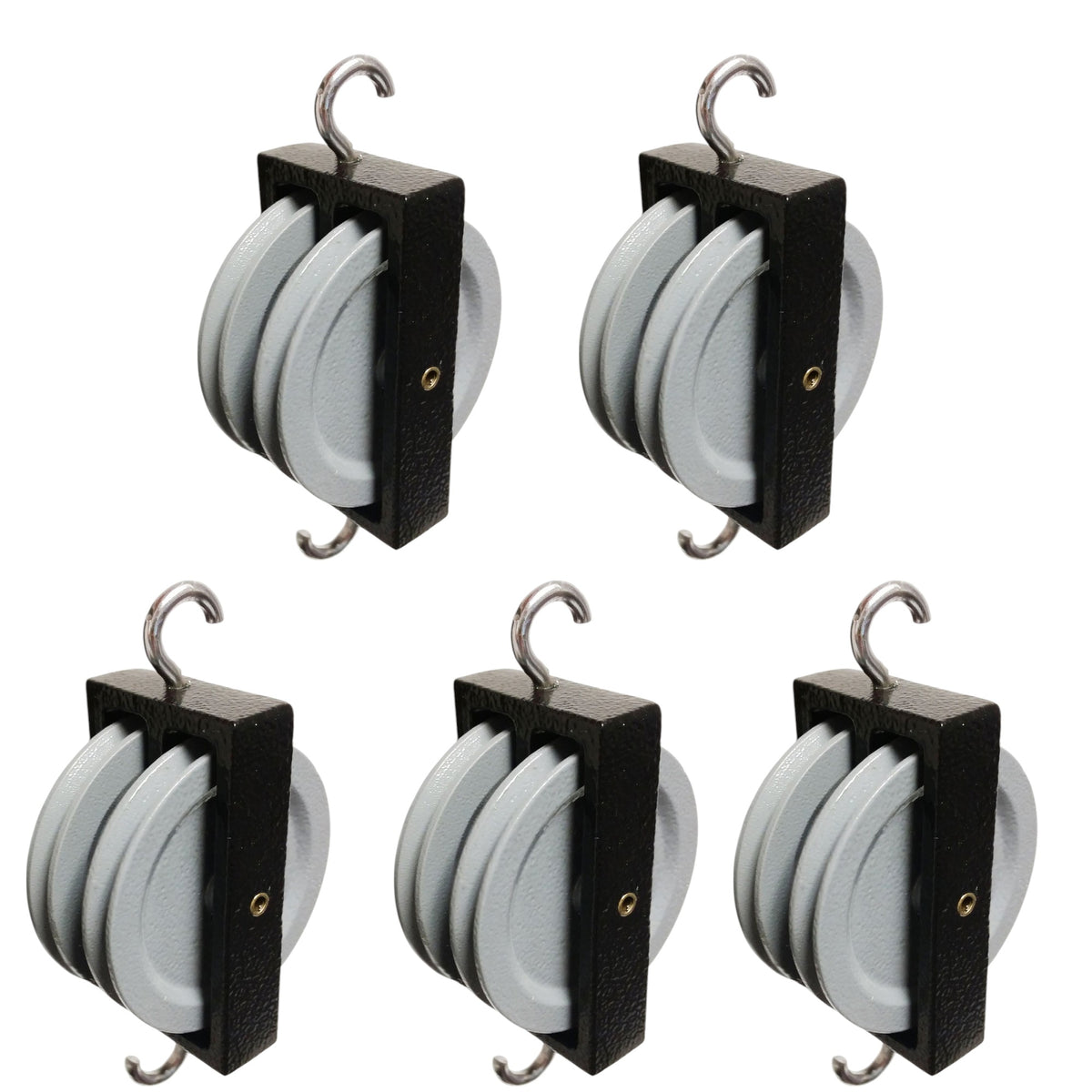 Pulley, Double, Parallel, Metal, 50mm, Pack of 5