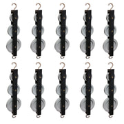 Pulley, Triple, Tandem, 3 Metal Wheels (25mm, 38mm, and 50mm), Pack of 10