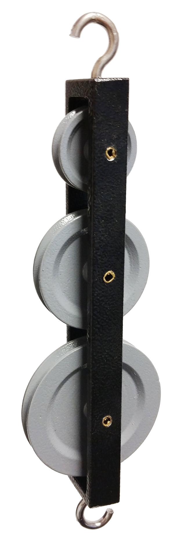 Pulley, Triple, Tandem, 3 Metal Wheels (25mm, 38mm, and 50mm), Pack of 10