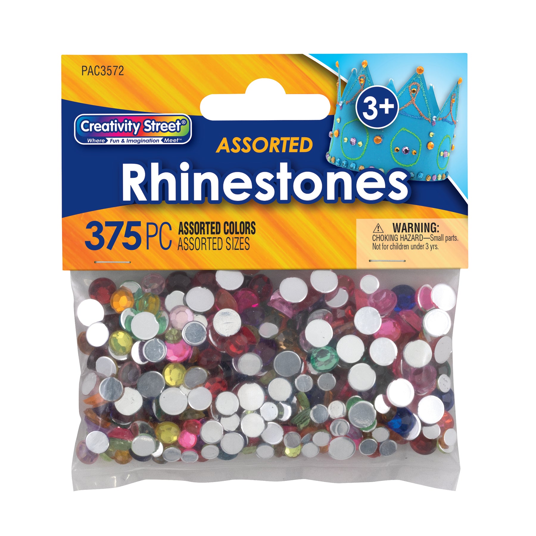 Rhinestones, Assorted Colors, Assorted Sizes, 375 Pieces