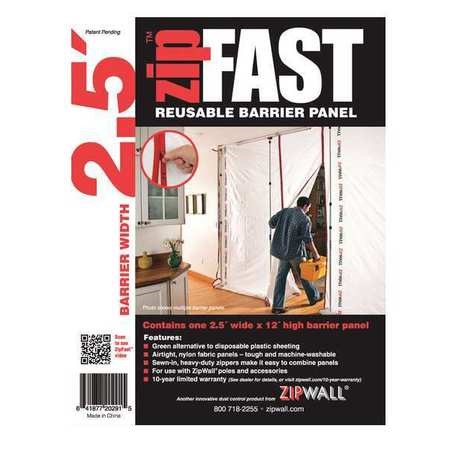 ZipWall Reusable Barrier Panels, High-Tech Fabric, White - ZF2 - Pkg Qty 4