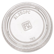 Portion Cup Lids, Fits 1.5 oz to 2.5 oz Portion Cups, Plastic, Clear, 125/Sleeve, 20 Sleeves/Carton