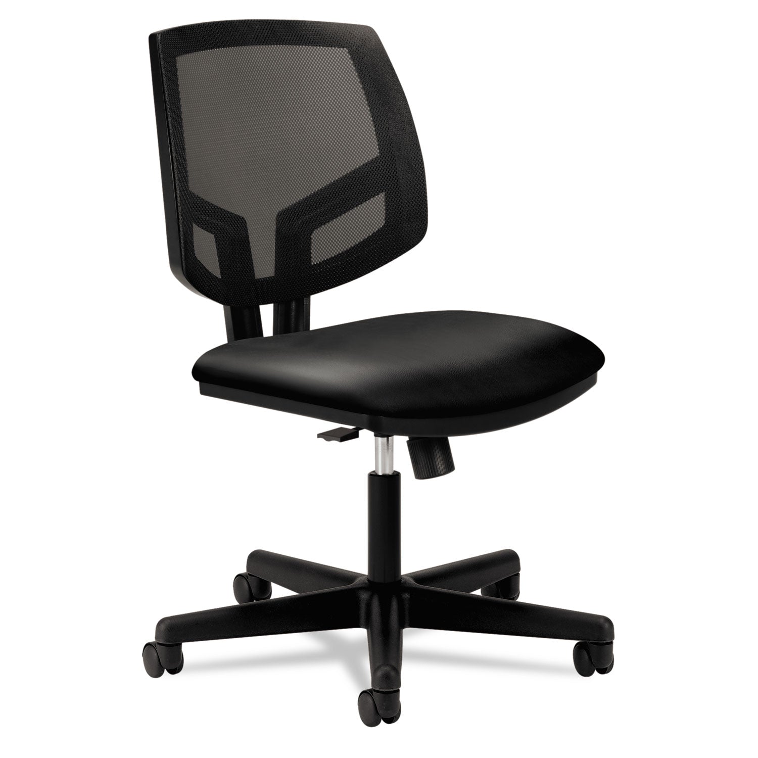 HON Volt Chair, Black Bonded Leather Seat, Black Mesh Back, Black Frame, 1 Each