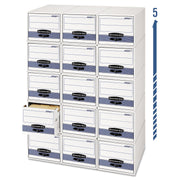 Internal Dimensions: 9.25" Width x 23.25" Depth x 4.38" Height - External Dimensions: 10.5" Width x 25.2" Depth x 5.3" Height - Medium Duty - Stackable - Steel, Plastic - White, Blue - For File - Recycled - 12 / Carton