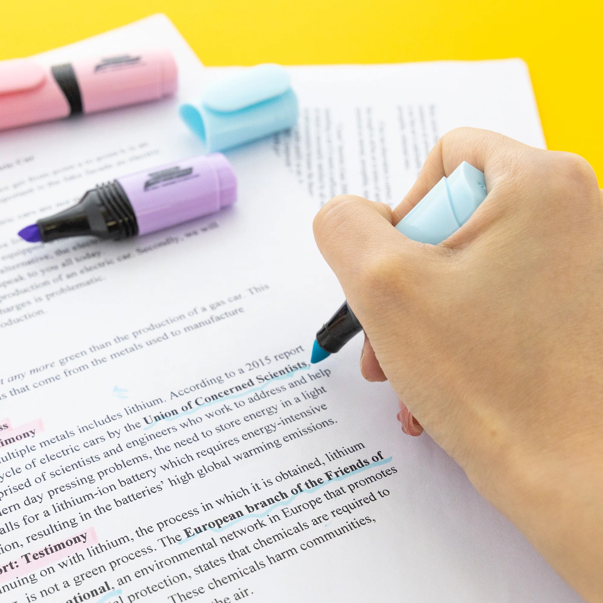 Mini Desk Style Pastel Highlighters, Pack of 4