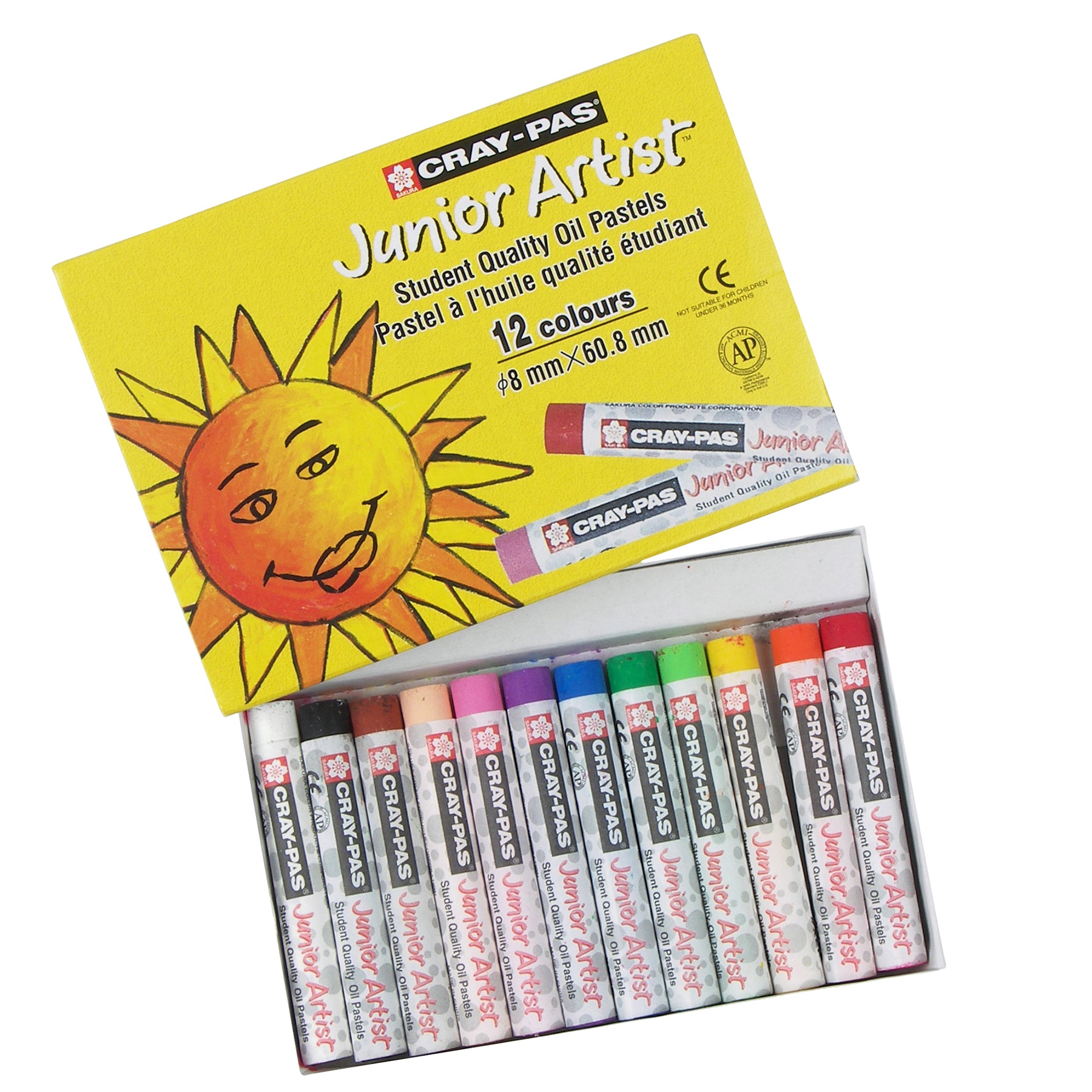 Cray-Pas Junior Artist Oil Pastels, Assorted Colors, 12-Piece Set