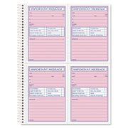 Telephone Message Book with Fax/Mobile Section, Two-Part Carbonless, 3.88 x 5.5, 4 Forms/Sheet, 200 Forms Total