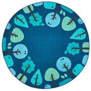 KIDSoft Tranquil Trees Decorative Rug Blue - 6ft - Round - Blue