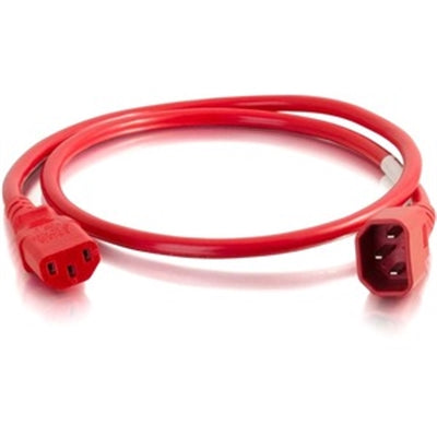 C2G Power Cord, Short Extension Cord, Power Extension Cord, 14 AWG, Red, 1 Foot (0.30 Meters), Cables to Go 17523