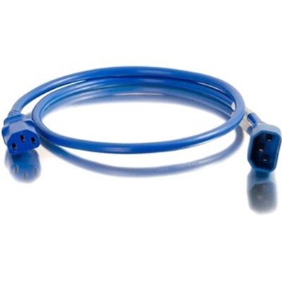 C2G Power Cord, Short Extension Cord, Power Extension Cord, 14 AWG, Blue, 3 Feet (0.91 Meters), Cables to Go 17534