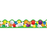Carson-Dellosa 36  X 2.25  Scalloped Sports Balls Borders 13 Strips (1233)