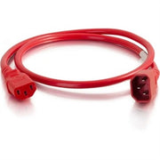 C2G Power Cord, Short Extension Cord, Power Extension Cord, 14 AWG, Red, 6 Feet (1.82 Meters), Cables to Go 17553