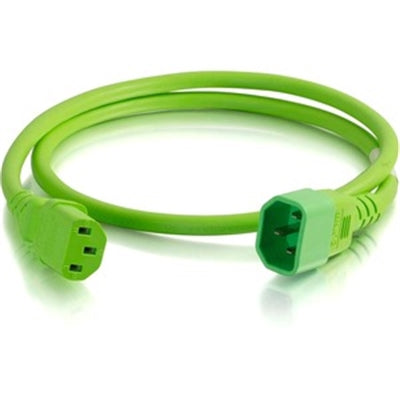 C2G Power Cord, Short Extension Cord, Power Extension Cord, 14 AWG, Green, 6 Feet (1.82 Meters), Cables to Go 17555