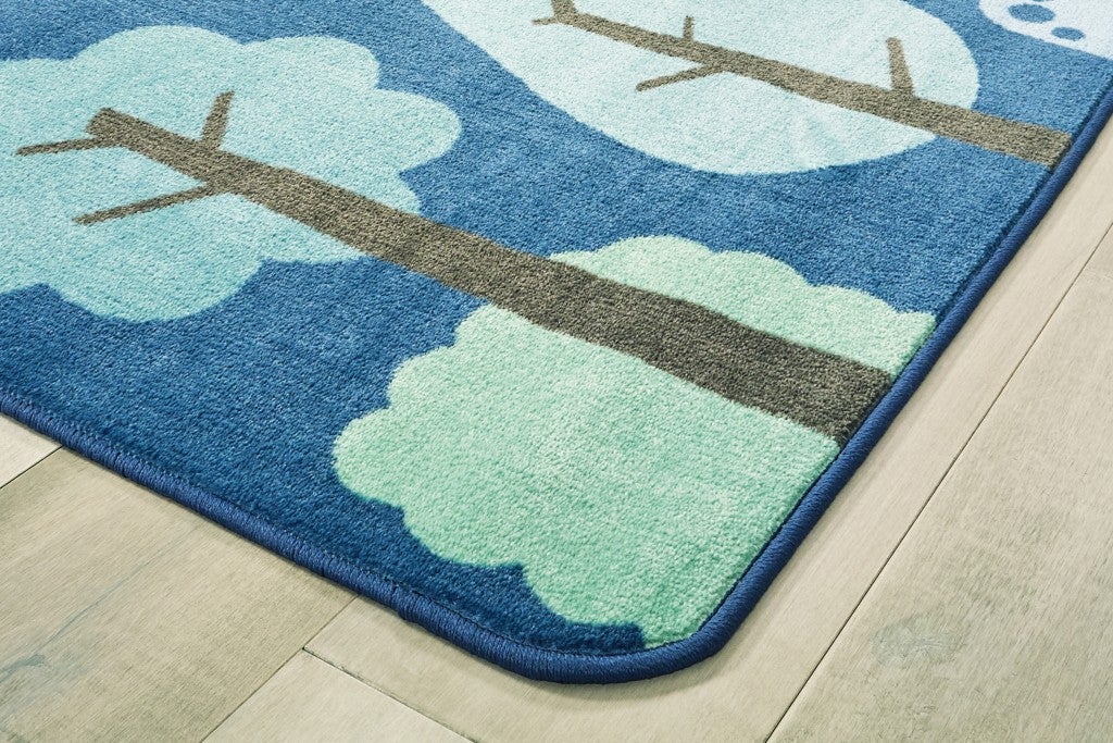 KIDSoft Tranquil Trees Decorative Rug Blue - 8ft x 12ft - Rectangle - Blue