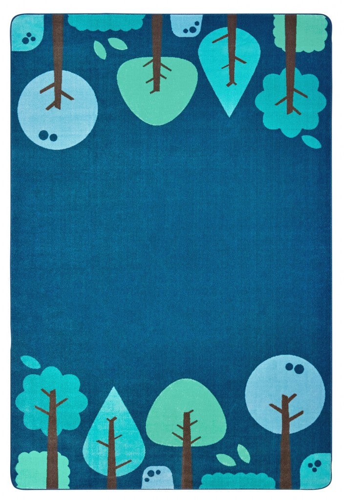 KIDSoft Tranquil Trees Decorative Rug Blue  - 4ft x 6ft - Rectangle - Blue