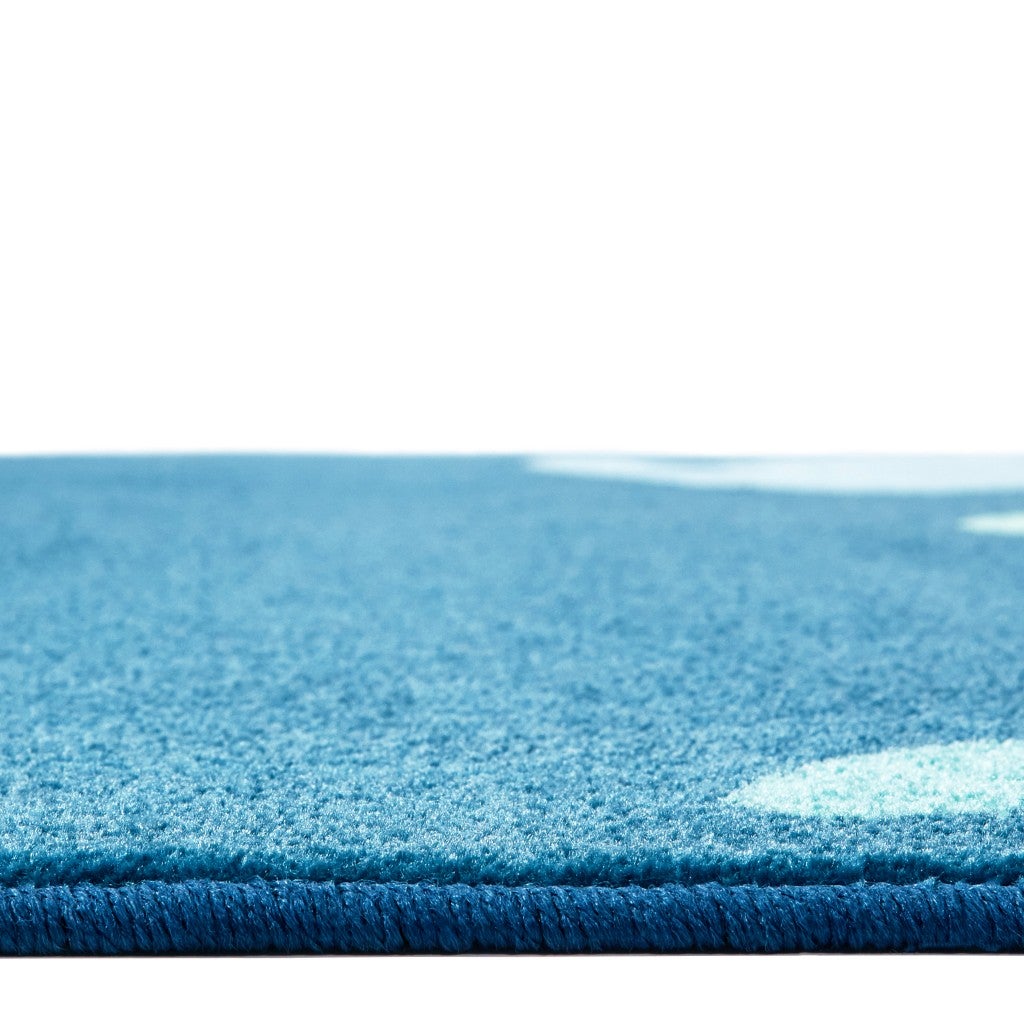 KIDSoft Tranquil Trees Decorative Rug Blue - 8ft x 12ft - Rectangle - Blue