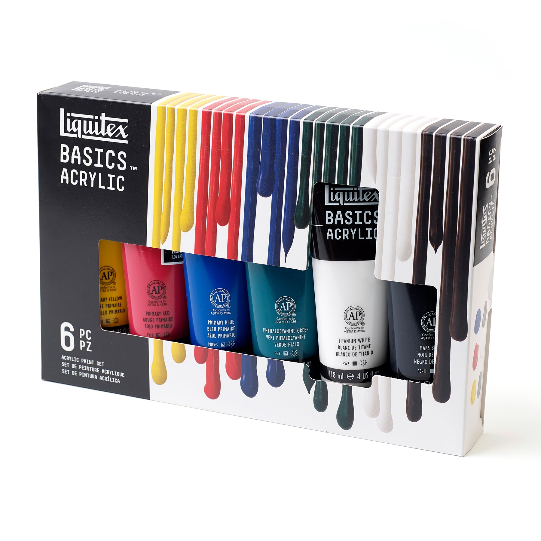LQ BASICS Acrylic Color 6 x 118ml Tube Set