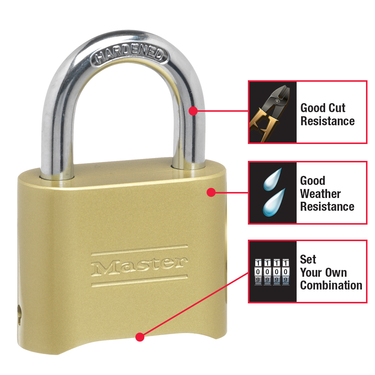 2in (51mm) Wide Resettable Combination Brass Padlock