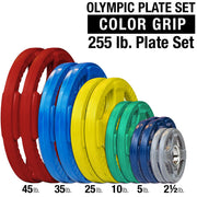 Color Rubber/Hand Grip/Oly Plate 255Lbs