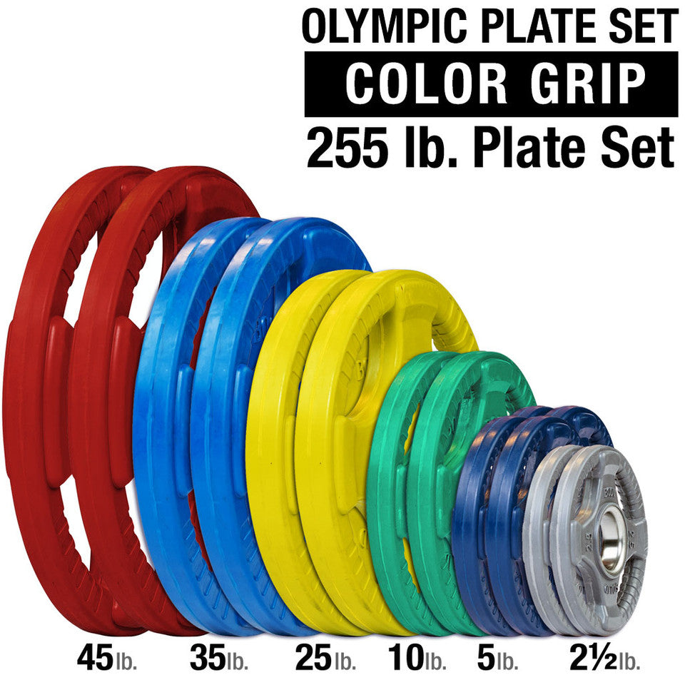 Color Rubber/Hand Grip/Oly Plate 255Lbs