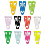 Gem Office Products Triangular Paper Clips - Medium - for Paper, File - Non-magnetic - Assorted - Plastic - 1 Box