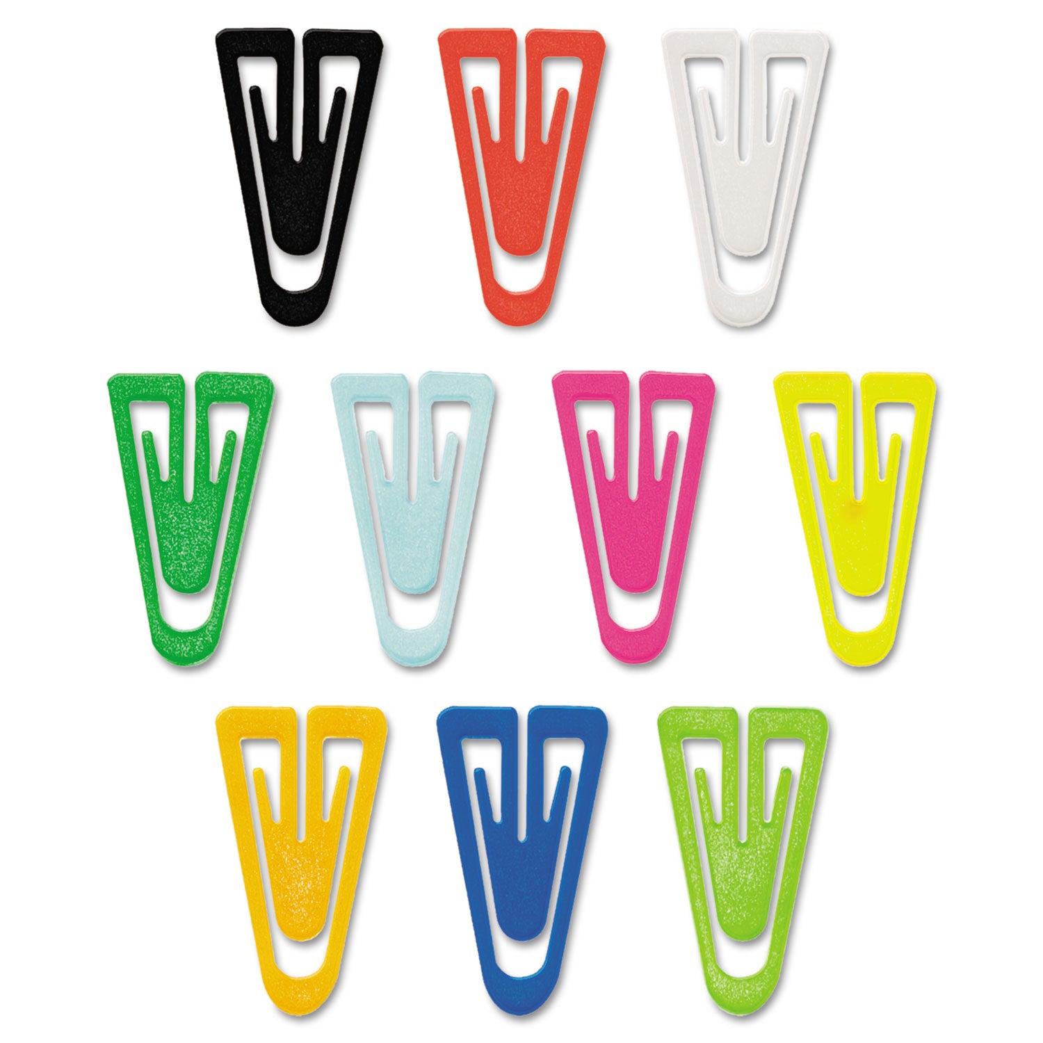 Gem Office Products Triangular Paper Clips - Large - for Paper, File - Non-magnetic - Assorted - Plastic - 1 Box