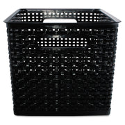 Black Plastic Weave Bins, Large, Pack of 2