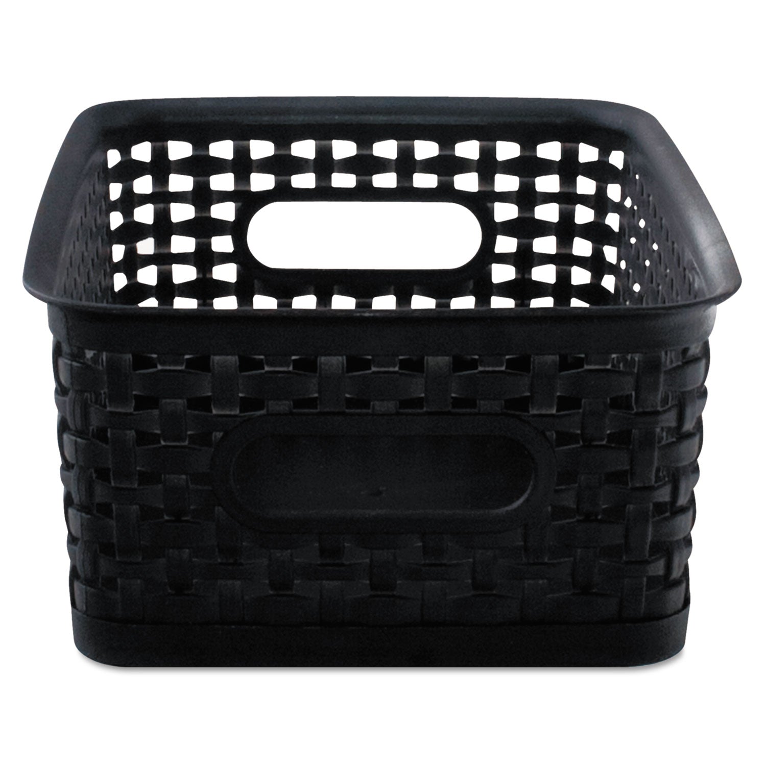 Black Plastic Weave Bins, Small, Pack of 3