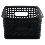 Black Plastic Weave Bins, Small, Pack of 3