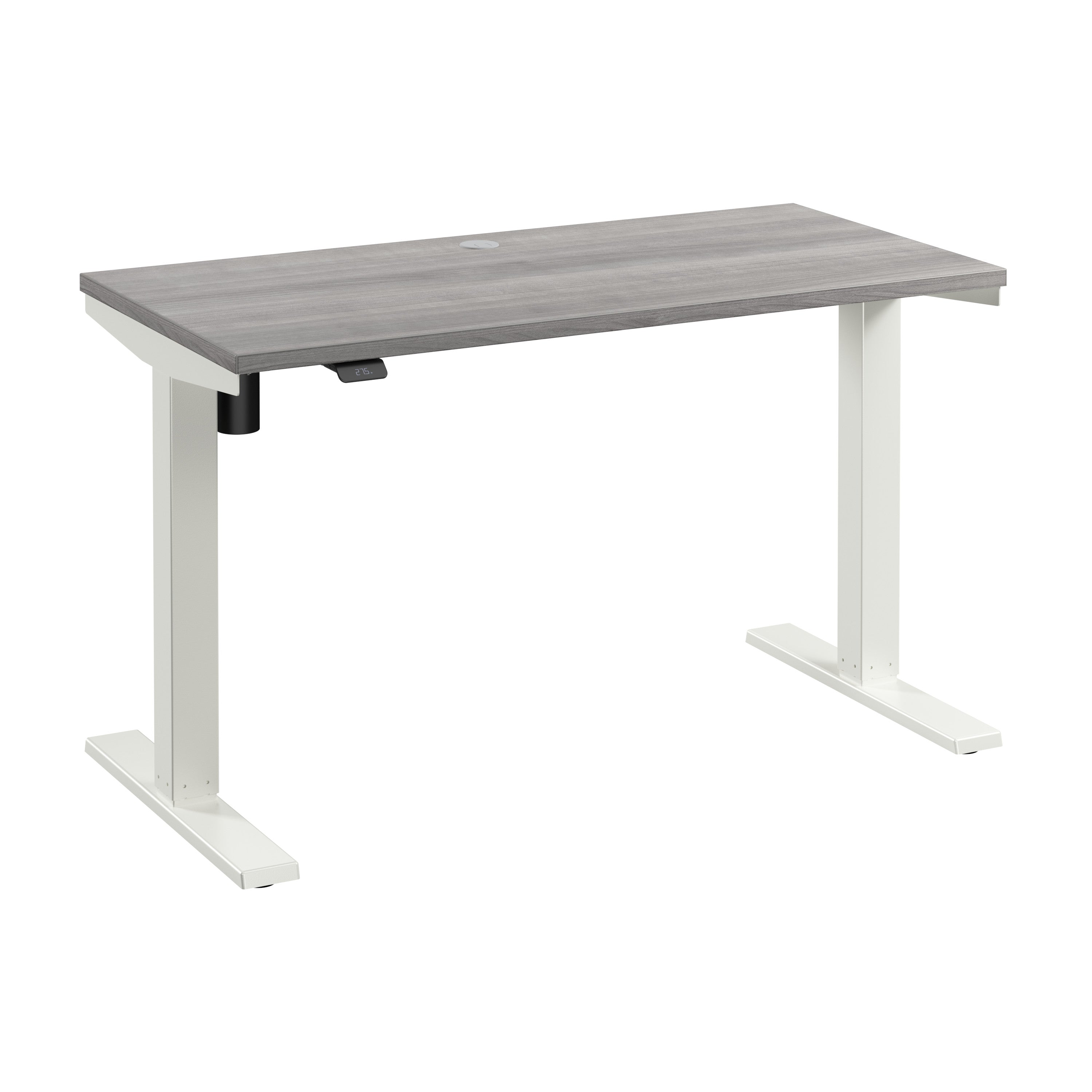 Bush Business Furniture Move 40 Series 48W x 24D Electric Height Adjustable Standing Desk in Platinum Gray with White Base - 47.6" Width x 23.35" Depth x 28.17" Height