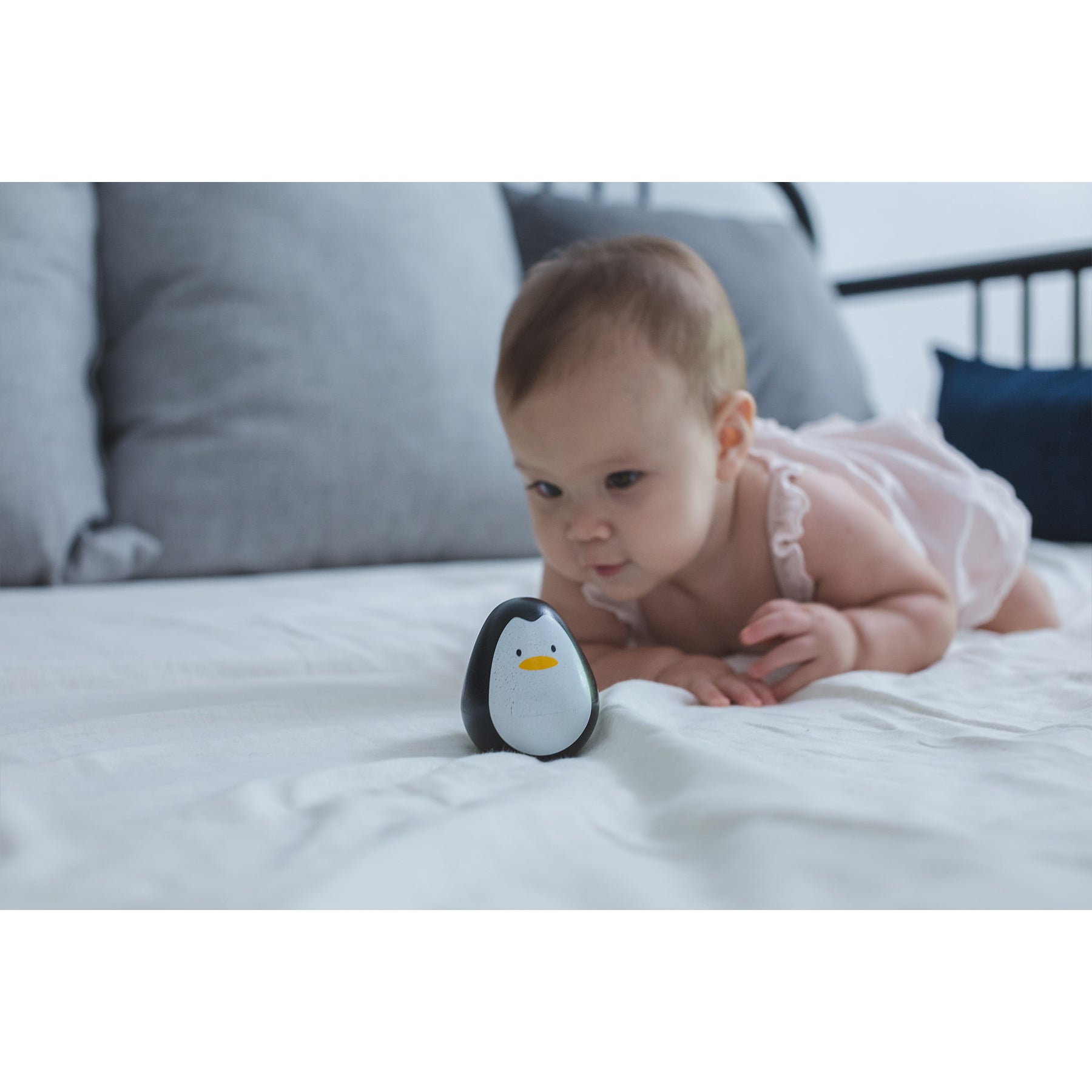 Penguin Wobbler Wooden Bounce Back Toy