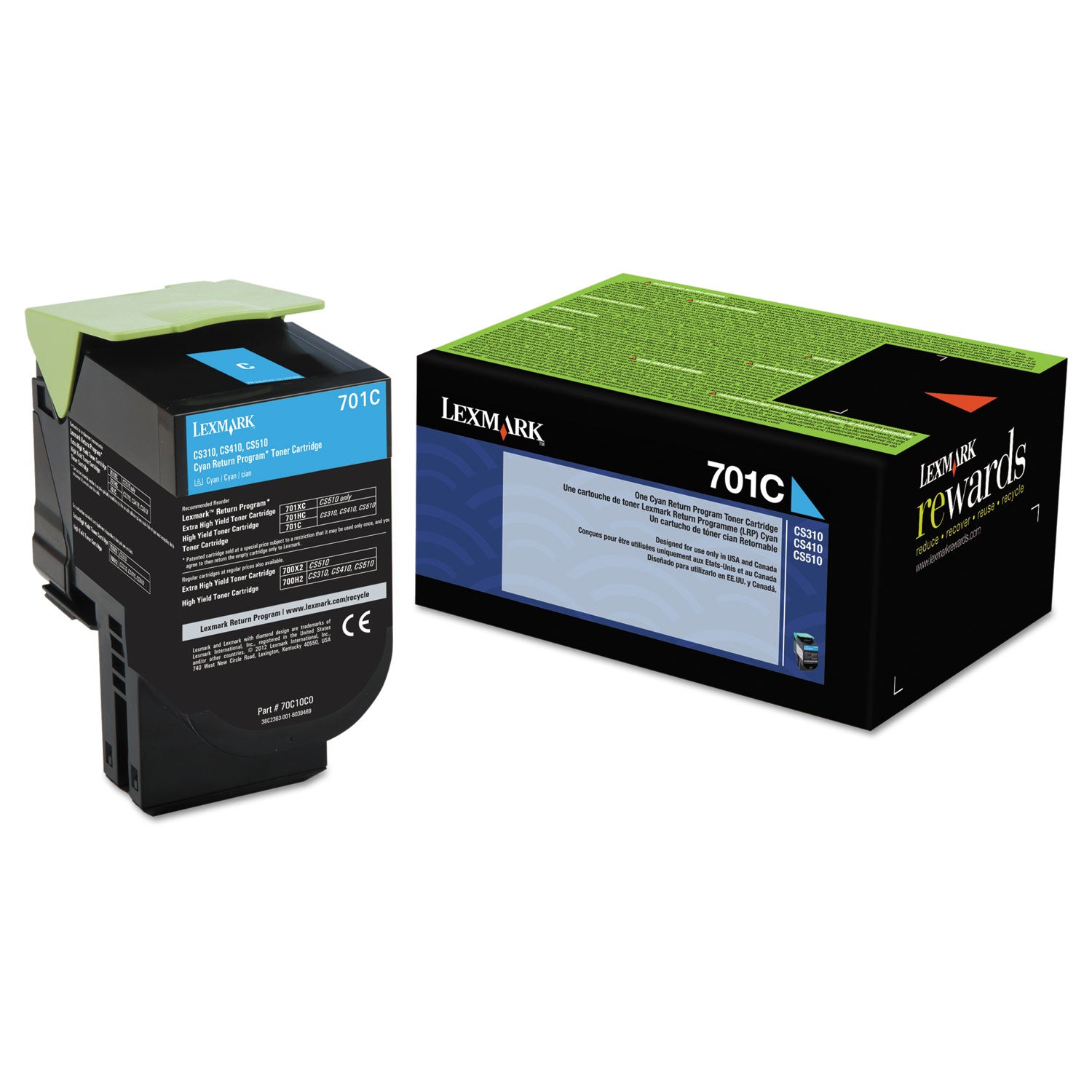 Lexmark Unison 701C Original Standard Yield Laser Toner Cartridge - Cyan - 1 Each