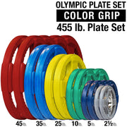 Color Rubber/Hand Grip/Oly Plate 455Lbs